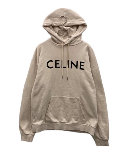 CELINE（セリーヌ）CELINE (セリーヌ) ルーズ フーディー / コットンフリース ベージュ サイズ:Ｌの古着・服飾アイテム