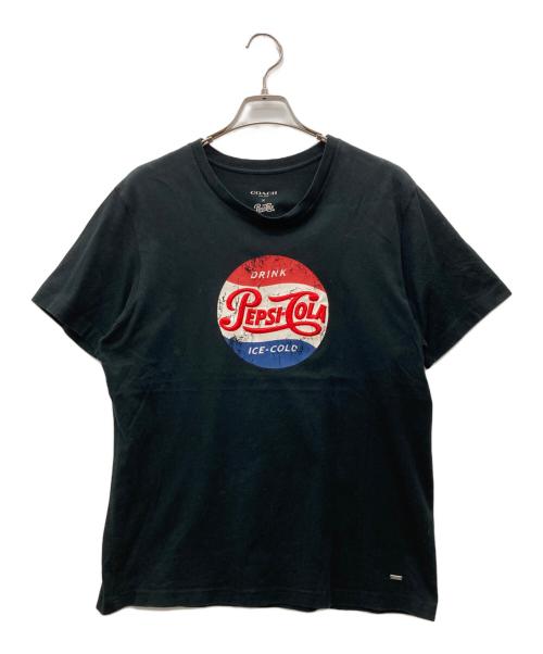 COACH（コーチ）COACH (コーチ) ペプシプリントTシャツ ブラック サイズ:Mの古着・服飾アイテム