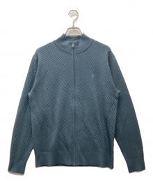 MACKINTOSH LONDON（マッキントッシュ ロンドン）の古着「ハイゲージケーブルフルジップアップニット」｜ブルー