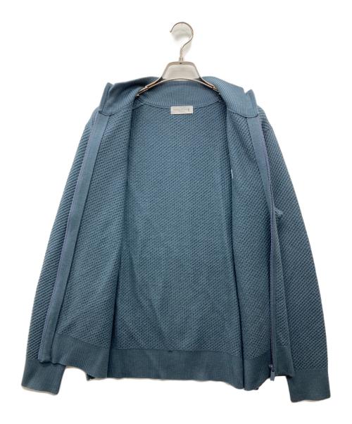 MACKINTOSH LONDON（マッキントッシュ ロンドン）MACKINTOSH LONDON (マッキントッシュ ロンドン) ハイゲージケーブルフルジップアップニット ブルー サイズ:Lの古着・服飾アイテム