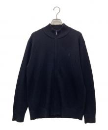 MACKINTOSH LONDON（マッキントッシュ ロンドン）の古着「ハイゲージケーブルフルジップアップニット」｜ネイビー