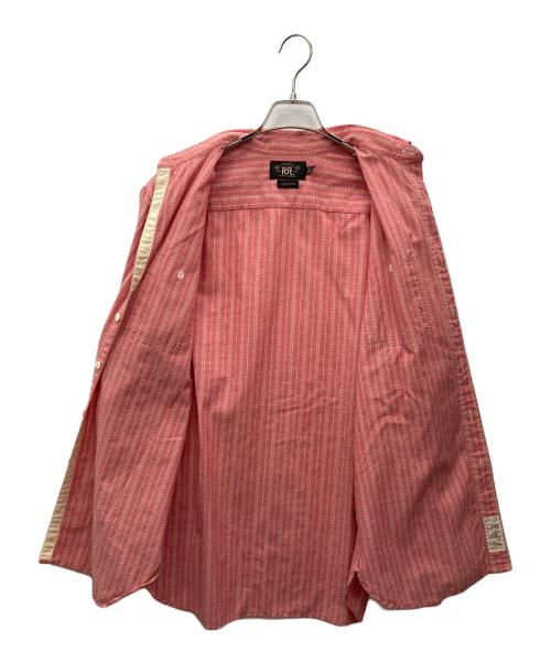 RRL RALPH LAUREN（ダブルアールエル ラルフローレン）RRL RALPH LAUREN (ダブルアールエル ラルフローレン) ストライプシャツ ピンク×ストライプ サイズ:Ｍの古着・服飾アイテム