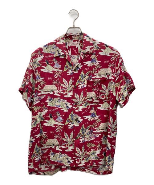 SANTAMONICA（サンタモニカ）SANTAMONICA (サンタモニカ) アロハシャツ レッド サイズ:Mの古着・服飾アイテム