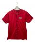 POLO RALPH LAUREN（ポロ・ラルフローレン）の古着「ノーカラーシャツ」｜レッド