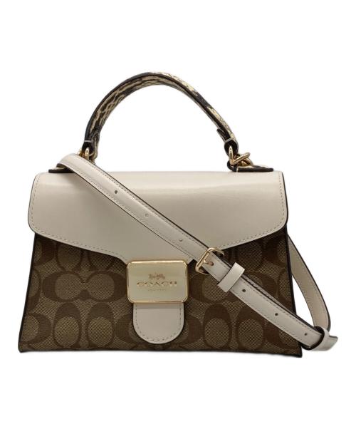 COACH（コーチ）COACH (コーチ) ペッパー サッチェル シグネチャー キャンバス ブラウンの古着・服飾アイテム