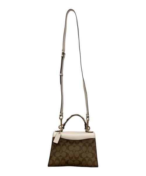 COACH（コーチ）COACH (コーチ) ペッパー サッチェル シグネチャー キャンバス ブラウンの古着・服飾アイテム