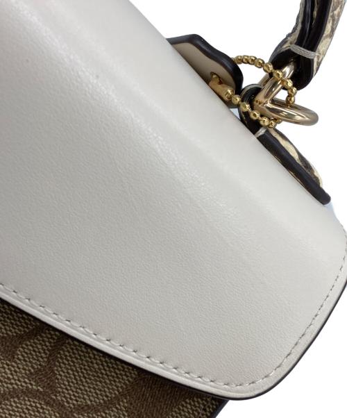 COACH（コーチ）COACH (コーチ) ペッパー サッチェル シグネチャー キャンバス ブラウンの古着・服飾アイテム