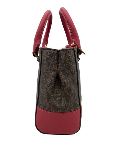 MICHAEL KORS（マイケル・コース）MICHAEL KORS (マイケル・コース) 2WAYショルダーバッグ ブラウン×ピンクの古着・服飾アイテム