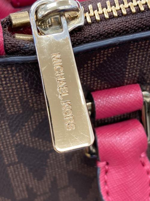 MICHAEL KORS（マイケル・コース）MICHAEL KORS (マイケル・コース) 2WAYショルダーバッグ ブラウン×ピンクの古着・服飾アイテム