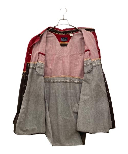 roper（ローパー）Roper (ローパー) ウエスタンシャツ レッド×ブラウン サイズ:3XLTの古着・服飾アイテム