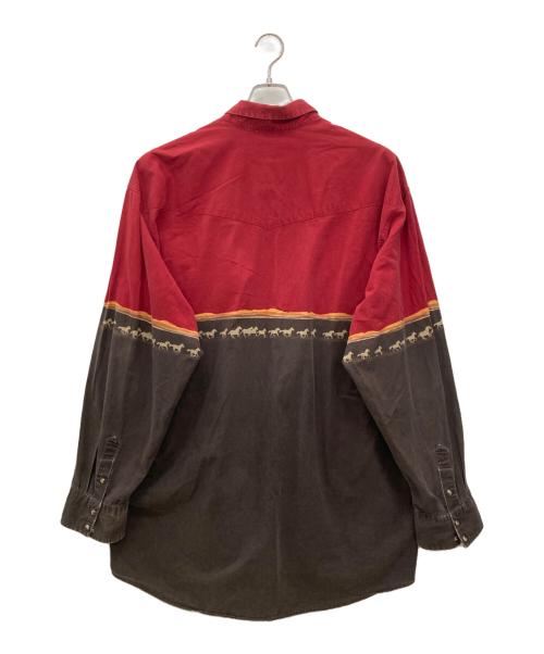 roper（ローパー）Roper (ローパー) ウエスタンシャツ レッド×ブラウン サイズ:3XLTの古着・服飾アイテム
