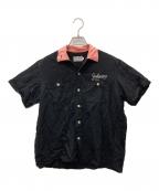 Rivieraリビエラ）の古着「ボーリングシャツ」｜ブラック×ピンク