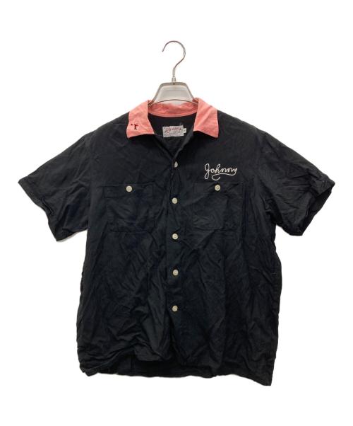 Riviera（リビエラ）RIVIERA (リビエラ) ボーリングシャツ ブラック×ピンク サイズ:Mの古着・服飾アイテム