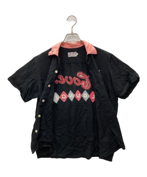 Riviera（リビエラ）RIVIERA (リビエラ) ボーリングシャツ ブラック×ピンク サイズ:Mの古着・服飾アイテム