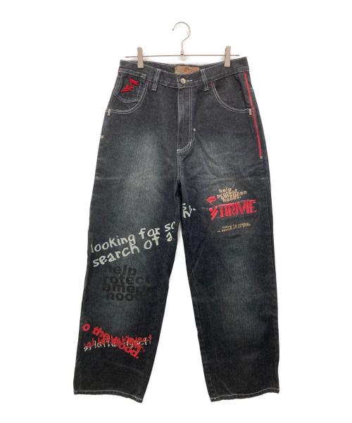 ARME（アーミー）ARME (アーミー) 刺繍デニムパンツ ブラック サイズ:W32の古着・服飾アイテム