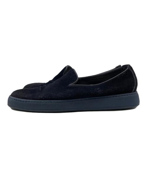 Santoni（サントーニ）Santoni (サントーニ) スウェードスリッポン ブラック サイズ:6の古着・服飾アイテム