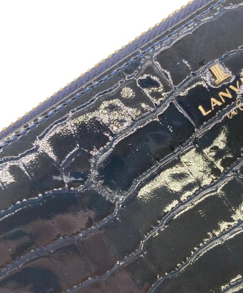 LANVIN（ランバン）LANVIN (ランバン) ラウンドファスナー財布 ネイビーの古着・服飾アイテム