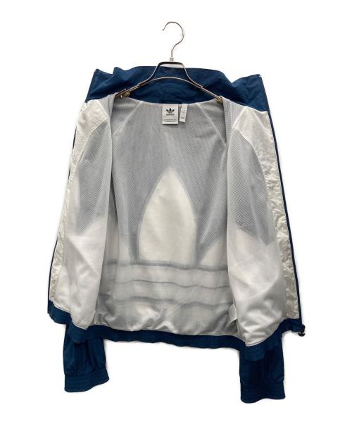 adidas（アディダス）adidas (アディダス) ビッグ トレフォイル トラックジャケット ブルー×ホワイト サイズ:Mの古着・服飾アイテム