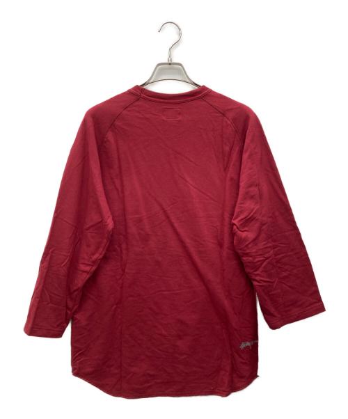 stussy（ステューシー）stussy (ステューシー) ラグランカットソー グレー×レッド サイズ:Lの古着・服飾アイテム