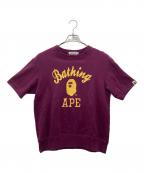 A BATHING APEアベイシングエイプ）の古着「プリント半袖スウェットTシャツ」｜パープル