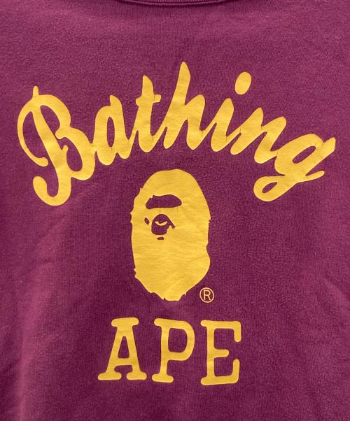 A BATHING APE（アベイシングエイプ）A BATHING APE (アベイシングエイプ) プリント半袖スウェットTシャツ パープル サイズ:Lの古着・服飾アイテム