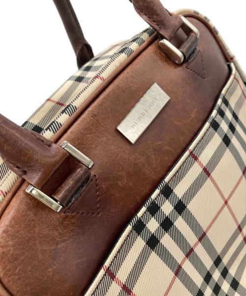 BURBERRY（バーバリー）BURBERRY (バーバリー) スクエアハンドバッグ ブラウンの古着・服飾アイテム