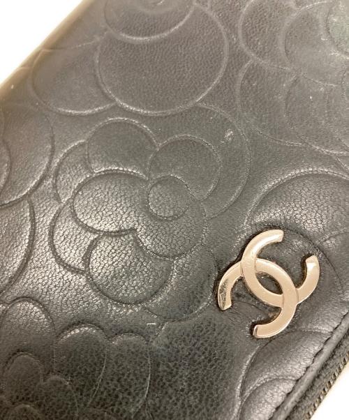 CHANEL（シャネル）CHANEL (シャネル) ラウンドファスナー財布 ブラックの古着・服飾アイテム