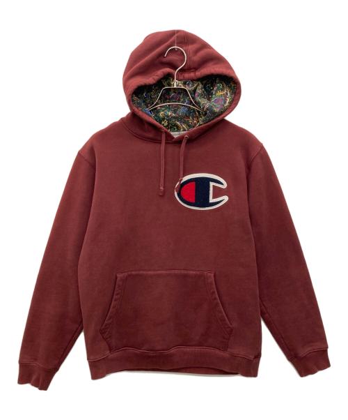Champion（チャンピオン）Champion (チャンピオン) Supreme (シュプリーム) ペイズリーフーディー ボルドー サイズ:Sの古着・服飾アイテム