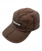 SUPREMEシュプリーム）の古着「Logo Stripe Jacquard Denim Camp Cap」｜ブラウン