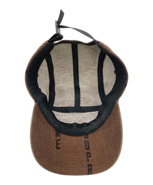 SUPREME（シュプリーム）Supreme (シュプリーム) Logo Stripe Jacquard Denim Camp Cap ブラウンの古着・服飾アイテム