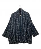 goldゴールド）の古着「COTTON/LINEN HERRINGBONE ARROW MOTIF CARDIGAN」｜ネイビー