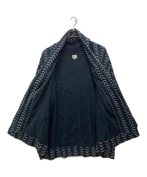 gold（ゴールド）GOLD (ゴールド) COTTON/LINEN HERRINGBONE ARROW MOTIF CARDIGAN ネイビー サイズ:Sの古着・服飾アイテム