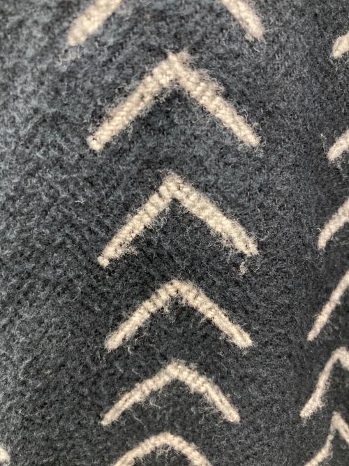 gold（ゴールド）GOLD (ゴールド) COTTON/LINEN HERRINGBONE ARROW MOTIF CARDIGAN ネイビー サイズ:Sの古着・服飾アイテム