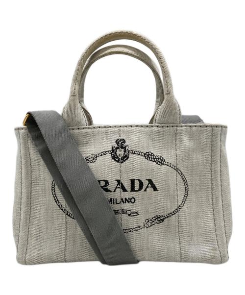 PRADA（プラダ）PRADA (プラダ) カナパデニムトートバッグ ライトグレーの古着・服飾アイテム