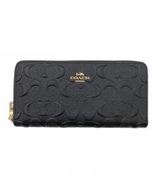 COACH（コーチ）の古着「ラウンドファスナー財布」｜ブラック