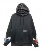 adidasアディダス）の古着「アディカラー トリコロール トレフォイルパーカー」｜ブラック