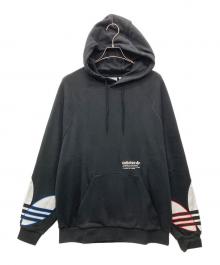 adidas（アディダス）の古着「アディカラー トリコロール トレフォイルパーカー」｜ブラック