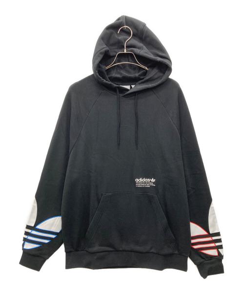 adidas（アディダス）adidas (アディダス) アディカラー トリコロール トレフォイルパーカー ブラック サイズ:XO 未使用品の古着・服飾アイテム