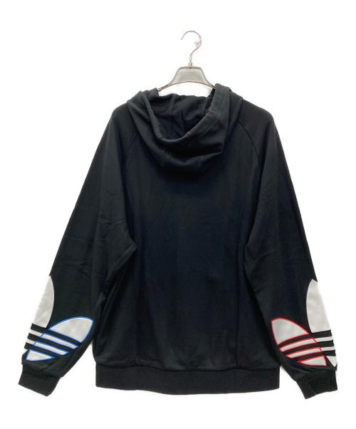 adidas（アディダス）adidas (アディダス) アディカラー トリコロール トレフォイルパーカー ブラック サイズ:XO 未使用品の古着・服飾アイテム