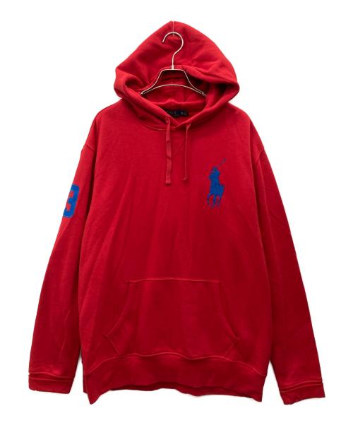 POLO RALPH LAUREN（ポロ・ラルフローレン）POLO RALPH LAUREN (ポロ・ラルフローレン) プルオーバーパーカー レッド サイズ:XLの古着・服飾アイテム