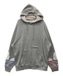 adidas（アディダス）の古着「アディカラー トリコロール トレフォイル パーカー」｜グレー