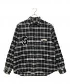 WIND AND SEA×Hysteric Glamourウィンダンシー×ヒステリックグラマー）の古着「長袖チェックシャツ」｜ブラック×グレー