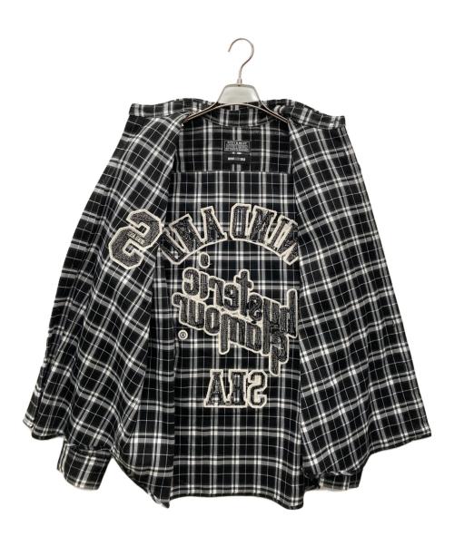 WIND AND SEA（ウィンダンシー）WIND AND SEA (ウィンダンシー) Hysteric Glamour (ヒステリックグラマー) 長袖チェックシャツ ブラック×グレー サイズ:XLの古着・服飾アイテム