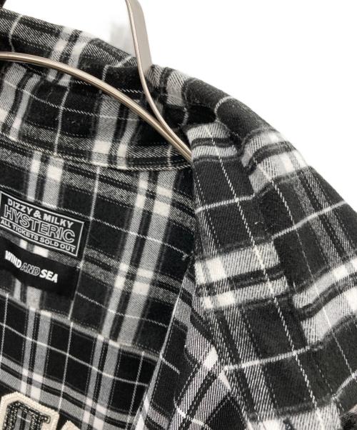 WIND AND SEA（ウィンダンシー）WIND AND SEA (ウィンダンシー) Hysteric Glamour (ヒステリックグラマー) 長袖チェックシャツ ブラック×グレー サイズ:XLの古着・服飾アイテム