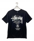 stussyステューシー）の古着「半袖Tシャツ」｜ブラック