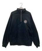 HUFハフ）の古着「ハーフジップスウェット」｜ブラック