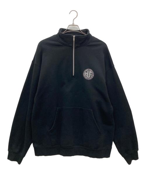 HUF（ハフ）HUF (ハフ) ハーフジップスウェット ブラック サイズ:XXLの古着・服飾アイテム