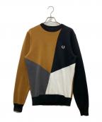 FRED PERRYフレッドペリー）の古着「Colour Block Knitwear」｜ブラック×ブラウン