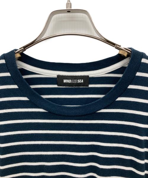 WIND AND SEA（ウィンダンシー）WIND AND SEA (ウィンダンシー) WDS BORDERL/S T-SHIRT ネイビー×ホワイト サイズ:XLの古着・服飾アイテム