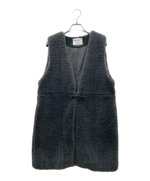 THREE DOTS（スリードッツ）THREE DOTS (スリードッツ) ボアジレ グレー サイズ:Sの古着・服飾アイテム
